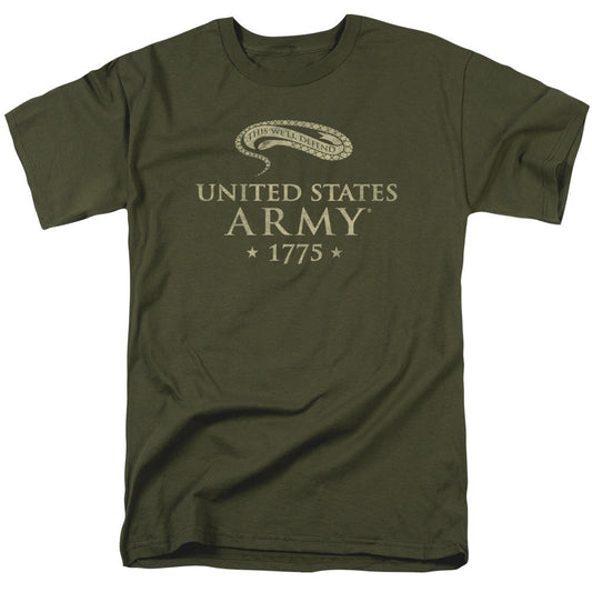 Army Well Defend Mens T Shirt Military Green Officially Licensed