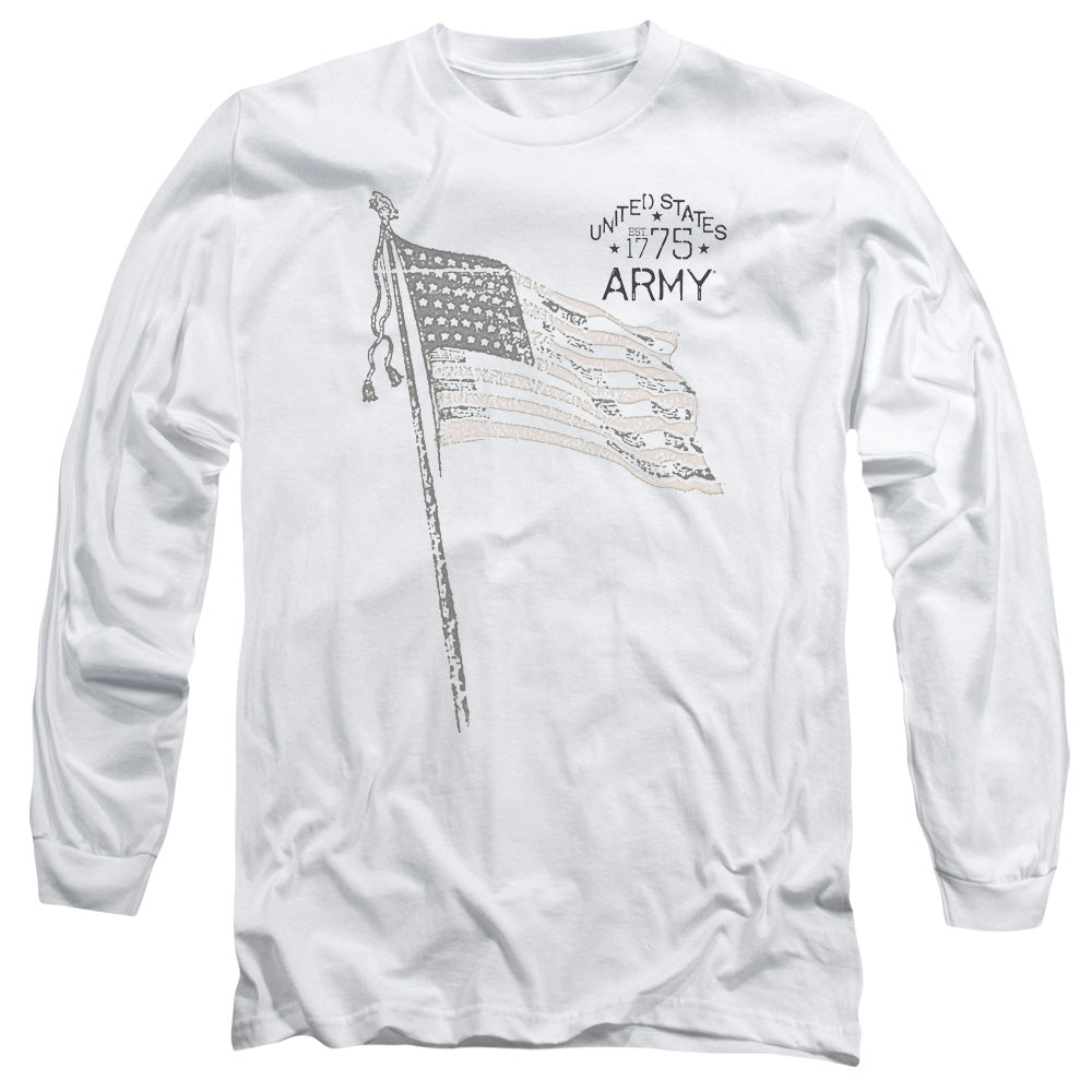 Army Tristar Mens Long Sleeve Shirt White Officially Licensed