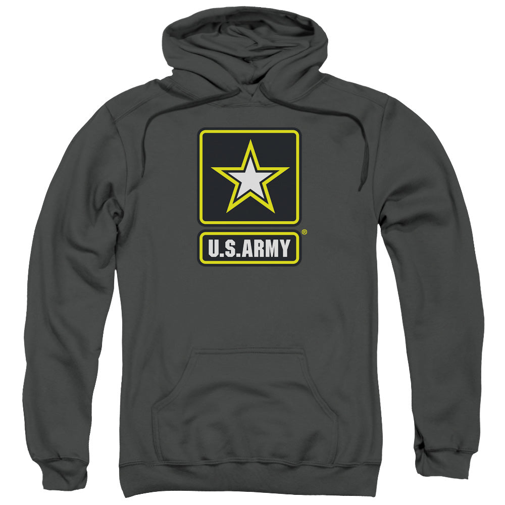 Army Logo Mens Hoodie Charcoal Officially Licensed