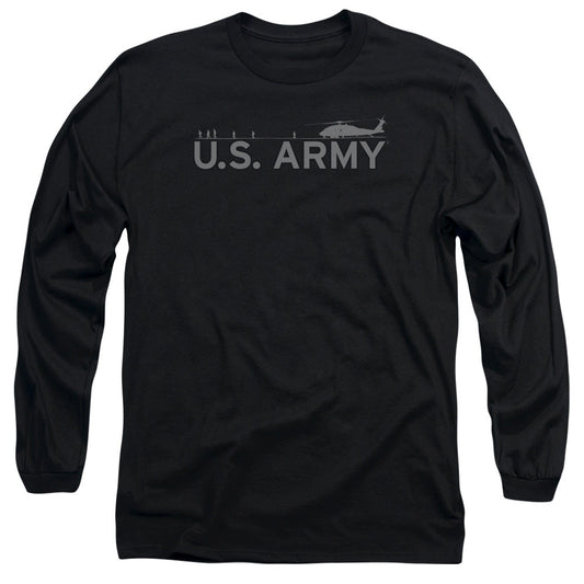 Army Helicopter Mens Long Sleeve Shirt Black Officially Licensed