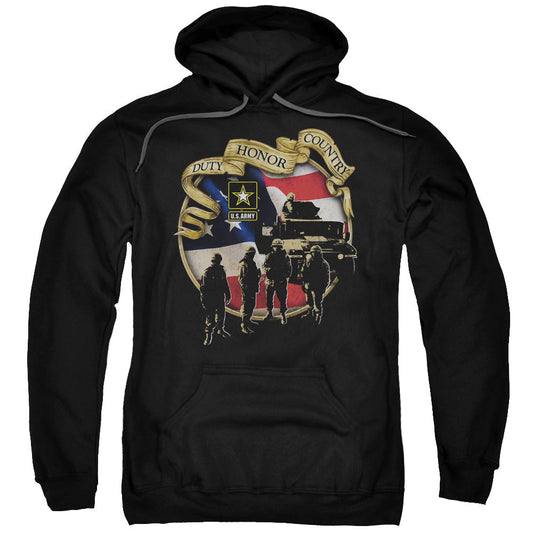 Army Duty Honor Country Mens Hoodie Black Officially Licensed
