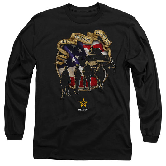 Army Duty Honor Country Mens Long Sleeve Shirt Black Officially Licensed
