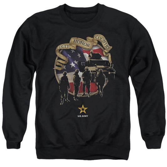Army Duty Honor Country Mens Crewneck Sweatshirt Black