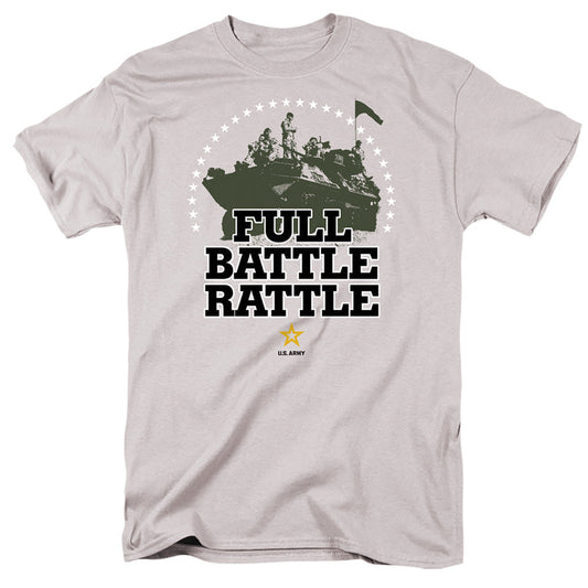 Army Full Battle Rattle Mens T Shirt Silver Officially Licensed