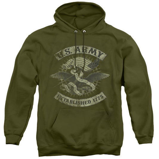 Army Union Eagle Mens Hoodie Military Green Officially Licensed
