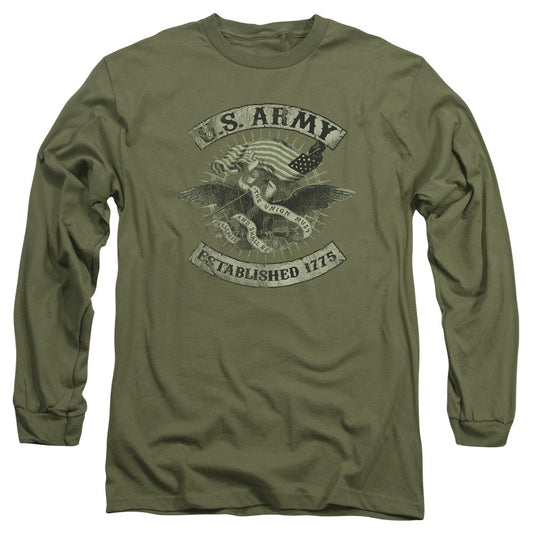 Army Union Eagle Mens Long Sleeve Shirt Military Green Officially Licensed