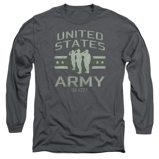 Army United States Army Mens Long Sleeve Shirt Charcoal Officially Licensed