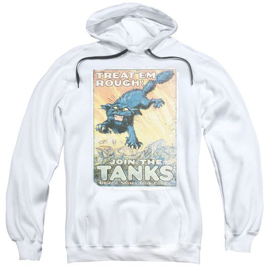 Army Treat Em Rough Mens Hoodie White Officially Licensed