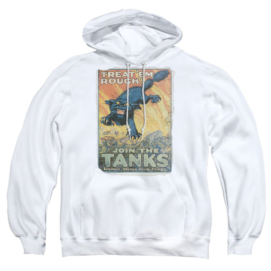Army Treat Em Rough Mens Hoodie White Officially Licensed