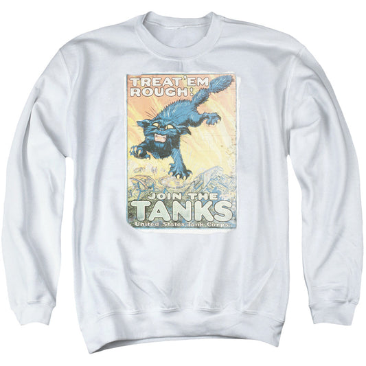 Army Treat Em Rough Mens Crewneck Sweatshirt White