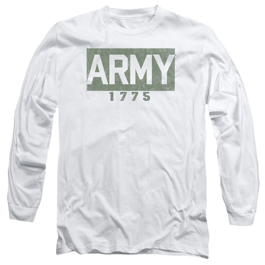 Army Block Mens Long Sleeve Shirt White Officially Licensed