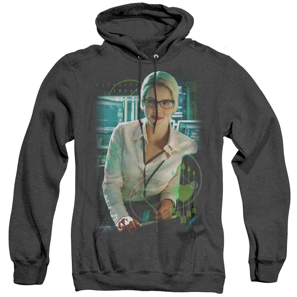 Arrow Felicity Oak Mens Heather Hoodie Black Officially Licensed