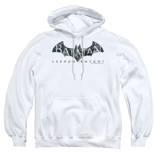 Batman Arkham Knight Descending Logo Mens Hoodie White Officially Licensed