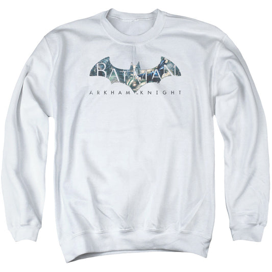 Batman Arkham Knight Descending Logo Mens Crewneck Sweatshirt White Officially Licensed