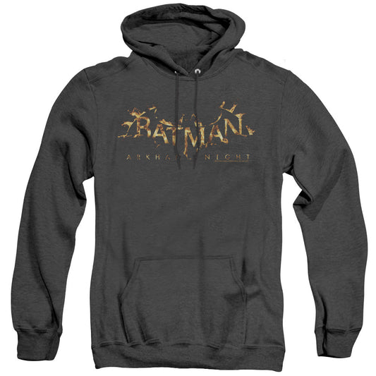 Batman Arkham Knight Ak Flame Logo Heather Mens Hoodie Black Officially Licensed