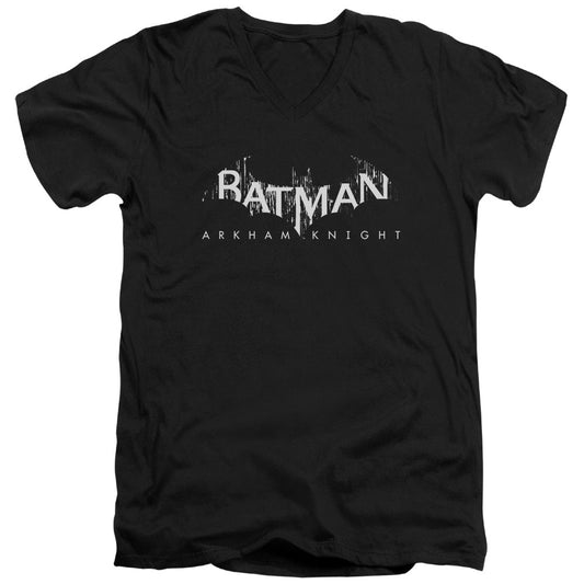 Batman Arkham Knight Ak Splinter Logo Mens Slim Fit V Neck T Shirt Black Officially Licensed