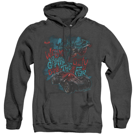 Batman Arkham Knight City Of Fear Heather Mens Hoodie Black Officially Licensed