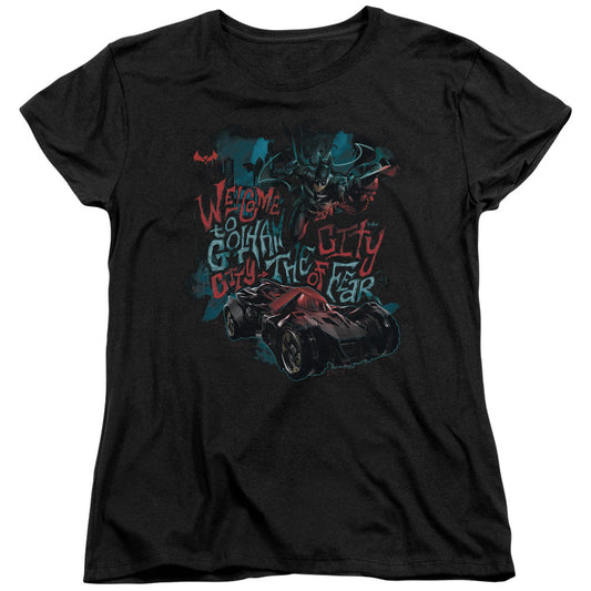Batman Arkham Knight City Of Fear Womens T Shirt Black Officially Licensed