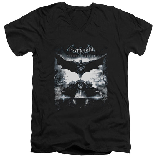 Batman Arkham Knight Forward Force Mens Slim Fit V Neck T Shirt Black Officially Licensed