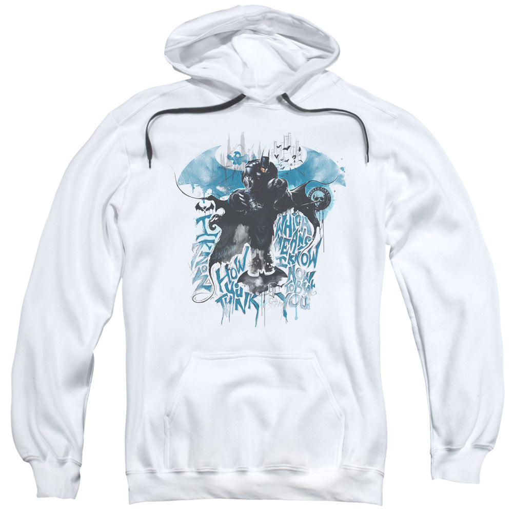Batman Arkham Knight I Know Mens Hoodie White Officially Licensed