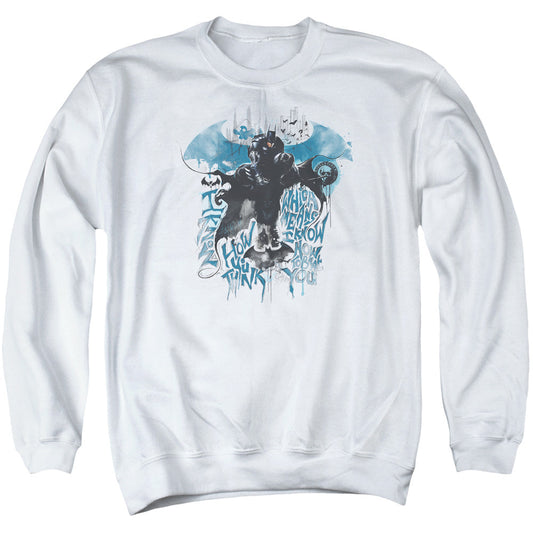 Batman Arkham Knight I Know Mens Crewneck Sweatshirt White Officially Licensed