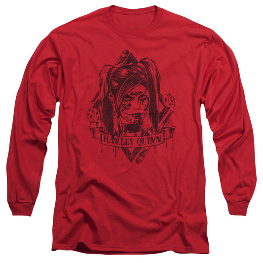 Batman Arkham Knight Diamond Mens Long Sleeve Shirt Red Officially Licensed