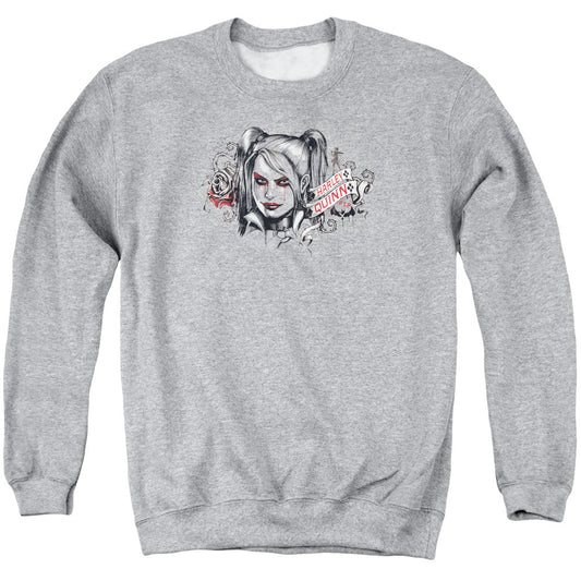 Batman Arkham Knight Hq Sketch Mens Crewneck Sweatshirt Athletic Heather Officially Licensed