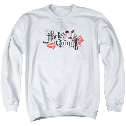 Batman Arkham Knight Lips Mens Crewneck Sweatshirt White Officially Licensed
