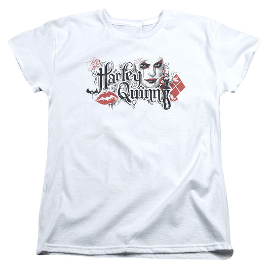 Batman Arkham Knight Lips Womens T Shirt White Officially Licensed