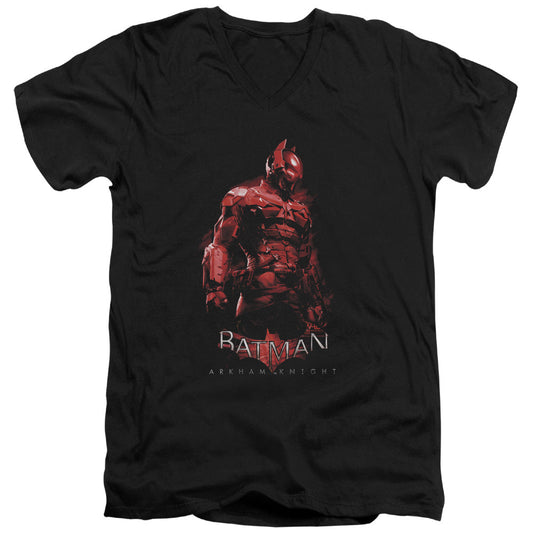 Batman Arkham Knight Knight Mens Slim Fit V Neck T Shirt Black Officially Licensed