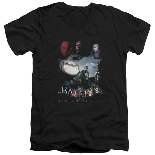 Batman Arkham Knight Villain Storm Mens Slim Fit V Neck T Shirt Black Officially Licensed