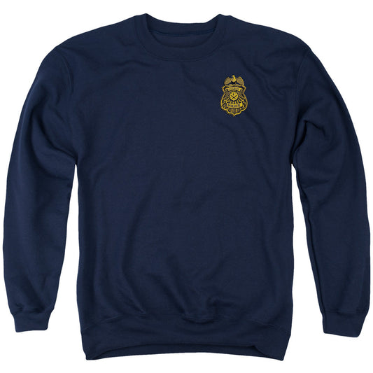 Batman Arkham Knight Gotham Badge Mens Crewneck Sweatshirt Navy Blue Officially Licensed