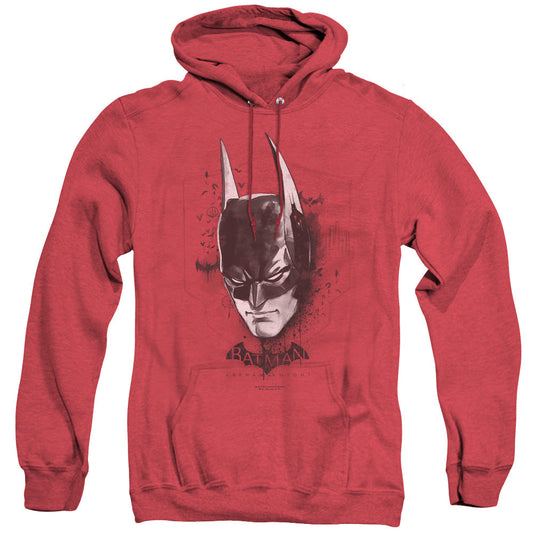 Batman Arkham Knight Ak Head Mens Heather Hoodie Red Officially Licensed