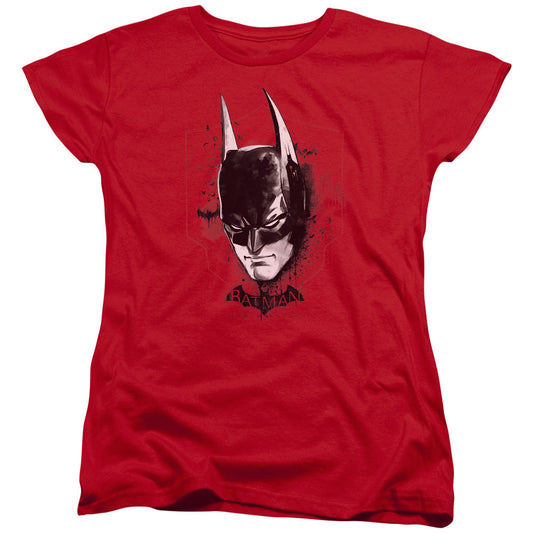 Batman Arkham Knight Ak Head Womens T Shirt Red Officially Licensed
