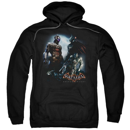 Batman Arkham Knight Face Off Mens Hoodie Black Officially Licensed