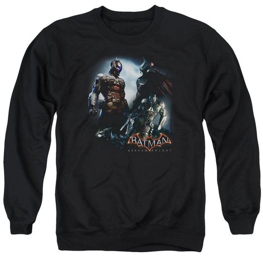Batman Arkham Knight Face Off Mens Crewneck Sweatshirt Black Officially Licensed