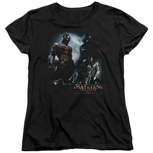 Batman Arkham Knight Face Off Womens T Shirt Black Officially Licensed