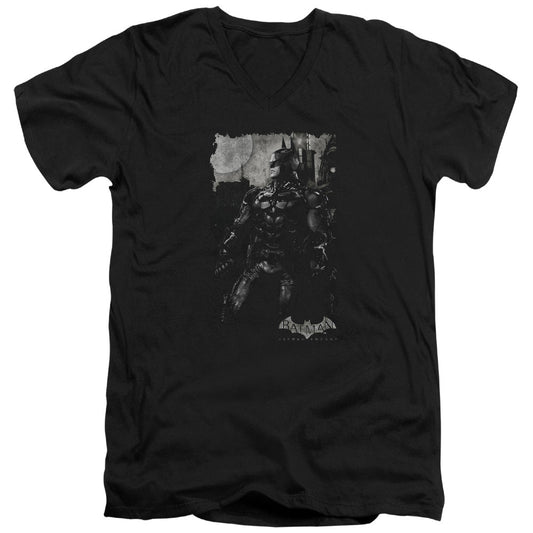 Batman Arkham Knight Bat Brood Mens Slim Fit V Neck T Shirt Black Officially Licensed