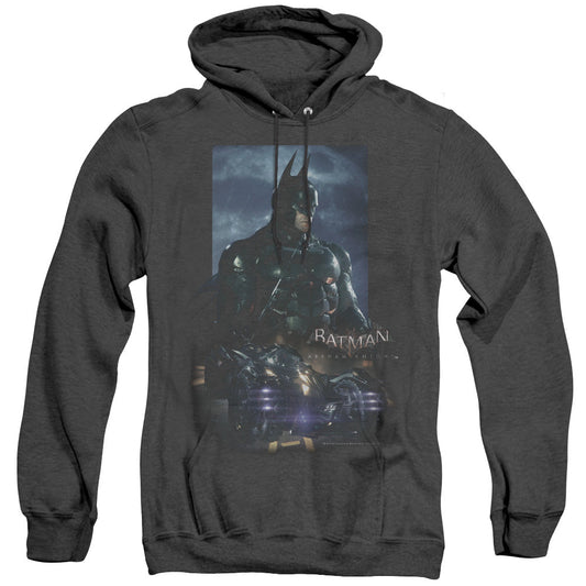 Batman Arkham Knight Batmobile Heather Mens Hoodie Black Officially Licensed