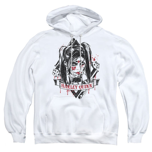 Batman Arkham Knight Sugar Quinn Mens Hoodie White Officially Licensed