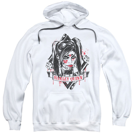 Batman Arkham Knight Sugar Quinn Mens Hoodie White Officially Licensed