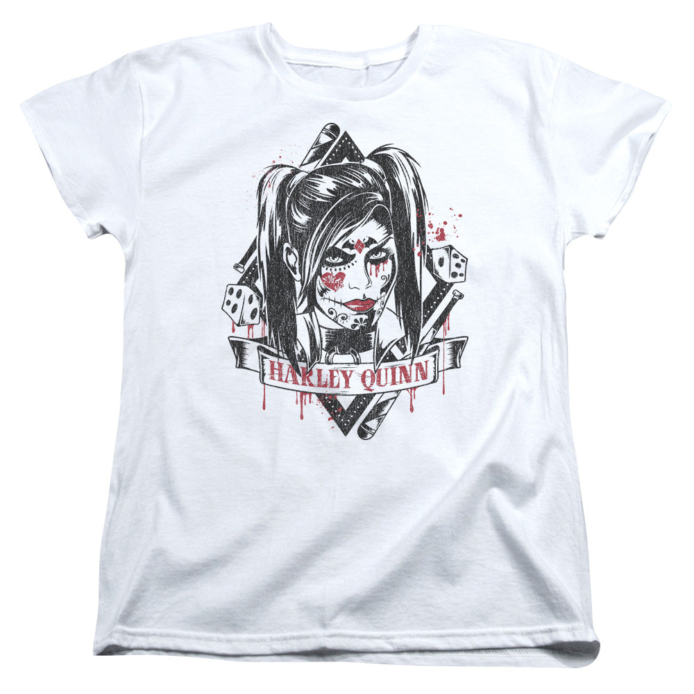 Batman Arkham Knight Sugar Quinn Womens T Shirt White Officially Licensed