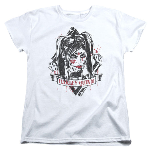 Batman Arkham Knight Sugar Quinn Womens T Shirt White Officially Licensed