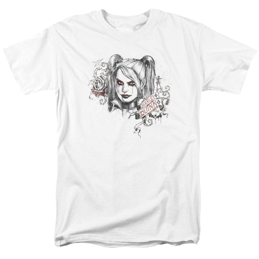 Batman Arkham Knight Sketchy Girl Mens T Shirt White Officially Licensed