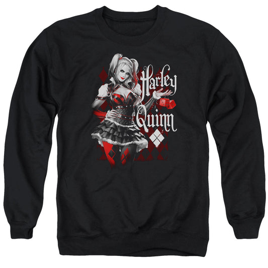 Batman Arkham Knight Dice Mens Crewneck Sweatshirt Black Officially Licensed
