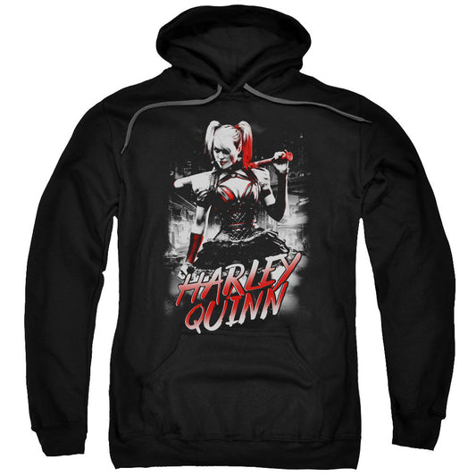 Batman Arkham Knight Quinn City Mens Hoodie Black Officially Licensed