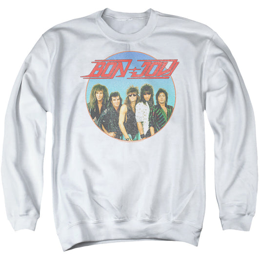 Bon Jovi Bon Sphere Mens Crewneck Sweatshirt White Officially Licensed