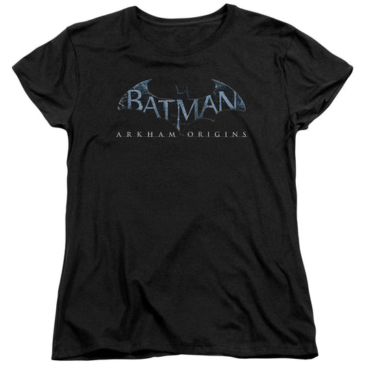 Batman Arkham Origins Logo Womens T Shirt Black Officially Licensed