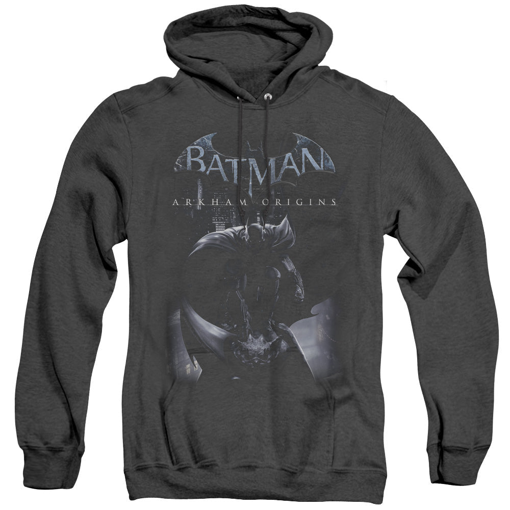 Batman Arkham Origins Perched Cat Heather Mens Hoodie Black Officially Licensed