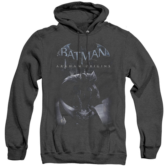 Batman Arkham Origins Perched Cat Mens Heather Hoodie Black Officially Licensed